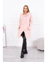 Oversize tunika s obálkou 16546 starorůžová - Kesi
