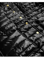 Krátká černá dámská bunda s vysokým stojáčkem (650ART)