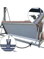 3MÍSTNÁ ZAHRADNÍ HOUPAČKA 194X120X173CM ZOSIA S POLYKARBONÁTOVOU STŘÍŠKOU