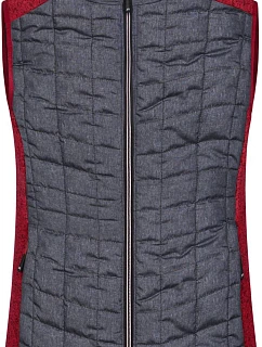 Daiber JN 739 Dámská pletená hybridní vesta 02.0739 red melange/anthracite melange
