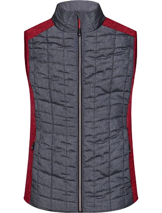 Daiber JN 739 Dámská pletená hybridní vesta 02.0739 red melange/anthracite melange Daiber JN 739 Dámská pletená hybridní vesta 02.0739 red melange/anthracite melange