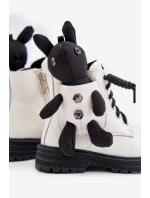 Kožené Zateplené Dětské Boty Na Zip S Medvědem Bílé Vinceza 36261 Kožené Zateplené Dětské Boty Na Zip S Medvědem Bílé Vinceza 36261