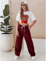 Dámské tepláky se širokými nohavicemi DRESMOOD PREMIUM bordó FashionStreet UY2688 Dámské tepláky se širokými nohavicemi DRESMOOD PREMIUM bordó FashionStreet UY2688