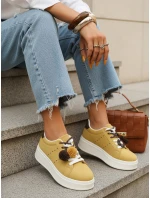Dámské tenisky na platformě žluté FashionStreet ZY1417