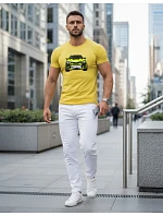 Pánské tričko s potiskem auta žluté FashionStreet NX5015R