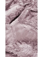Dámská kožešinová bunda s kapucí pudrově růžová (br9741-81) Dámská kožešinová bunda s kapucí pudrově růžová (br9741-81)