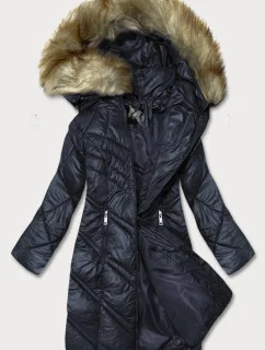 Tmavě modrá prošívaná dámská bunda (H-97-2)
