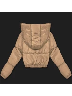 Tmavě béžová krátká zimní bunda typu puffer J Style (5M3360-84)