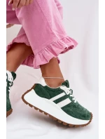 Sně sneakersy z nubuku na masivní platformě D&A GR61-5986 Zelené
