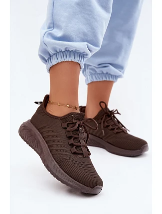 Lehké sportovní slip-on boty dámské textilní Big Star UU274055 Čokoládové Lehké sportovní slip-on boty dámské textilní Big Star UU274055 Čokoládové