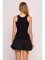 M863 Šaty Bubble hem racer - černé