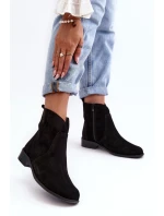 Kožené dámské boty na zip černé Nicole 2829