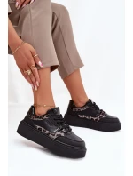Dámské tenisky na platformě Big Star SS274358 leopardí černé