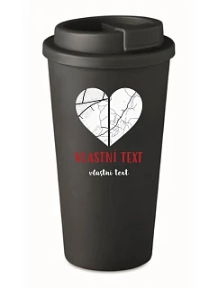 Personalizovaný cestovní termohrnek - Dvě místa, jedno srdce