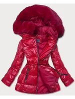 Červená metalická dámská bunda (b8029-4)