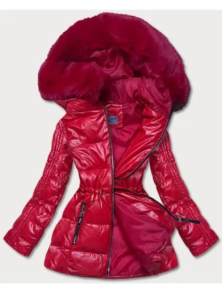 Červená metalická dámská bunda (b8029-4)