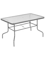 SADA ZAHRADNÍHO NÁBYTKU STŮL 4 ŽIDLE A SLUNEČNÍK ŠEDÁ