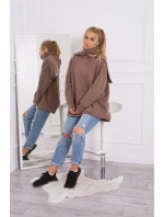 Zateplená mikina se zipem na zádech mocca Zateplená mikina se zipem na zádech mocca