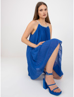 Tmavě modré vzdušné šaty jedné velikosti na léto