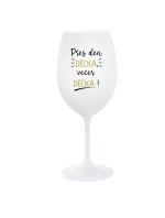 PŘES DEN DĚCKA, VEČER DECKA! - bílá  sklenice na víno 350 ml