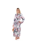 Dámský župan Aisha 2126 0012 Tmavě šedá s květy pivoňky - Vestis