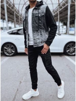Pánská šedá džínová bunda s kapucí FashionStreet TX4720