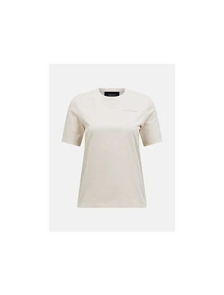 Dámské tričko PEAK PERFORMANCE W Original Small Logo Tee, barva: béžová Dámské tričko PEAK PERFORMANCE W Original Small Logo Tee, barva: béžová