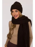 M895 Žebrovaná čepice - hnědá