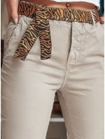 Dámské kalhoty s páskem MADELINA tmavě béžové FashionStreet UY2622 Dámské kalhoty s páskem MADELINA tmavě béžové FashionStreet UY2622