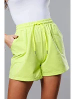 Dámské teplákové šortky v limetkové barvě (8K950-72) Dámské teplákové šortky v limetkové barvě (8K950-72)