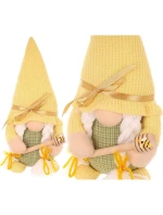 GNOM GHOST 20CM ŽLUTÉ MEDOVÉ LÍSTKY JARNÍ DEKORACE dětské