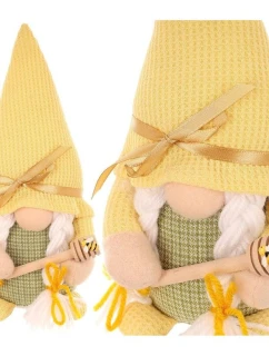 GNOM GHOST 20CM ŽLUTÉ MEDOVÉ LÍSTKY JARNÍ DEKORACE dětské