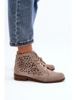 Dámské Prodyšné Šněrovací Botky Zazoo 2871 Beige