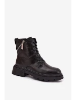 Kožené workery dámské zateplené Big Star SS274452 Černé Kožené workery dámské zateplené Big Star SS274452 Černé