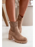 Boty na podpatku RMR23108A béžové - Step in style