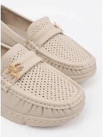 Stylové  mokasíny hnědé dámské bez podpatku