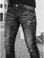 Pánské černé džínové kalhoty FashionStreet UX3949