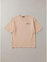 Pánské bavlněné tričko s potiskem cappuccino FashionStreet RX5303 Pánské bavlněné tričko s potiskem cappuccino FashionStreet RX5303