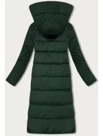 Tmavě zelená zimní bunda z různých spojených materiálů Libland (7820)