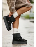 Sněhule S Šňůrkou Na Platformě Černé Mavora Sněhule S Šňůrkou Na Platformě Černé Mavora