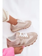 Semišové dámské tenisky na platformě S.Barski LR61-7097 tmavě béžové