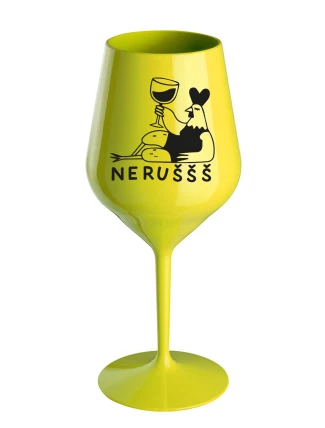 NERUŠŠŠ - žlutá nerozbitná sklenice na víno 470 ml NERUŠŠŠ - žlutá nerozbitná sklenice na víno 470 ml