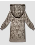 Jednoduchá béžová bunda s ozdobným prošíváním S'West (B8393-12)