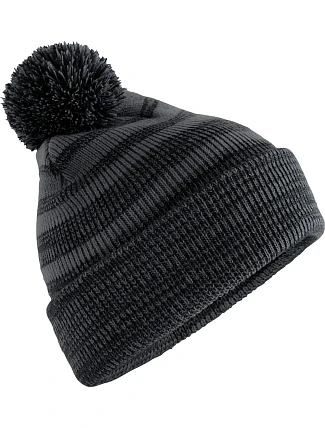Beechfield B 476 Pletená čepice s bambulí "Team Stripe" 53.0476 graphite grey/black Beechfield B 476 Pletená čepice s bambulí "Team Stripe" 53.0476 graphite grey/black
