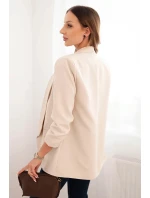 Dámská sako bez zapínání s podšívkou S/M béžová Dámská sako bez zapínání s podšívkou S/M béžová