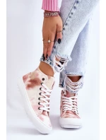 Dámské tenisky High Big Star LL274048 Béžovo-růžová Dámské tenisky High Big Star LL274048 Béžovo-růžová