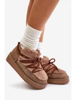 Nízké Sněhule Na Platformě S Kožíškem D.Franklin Hnědé DFSH370011