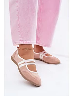 Sportovní baleríny s elastickými pásky Růžové Donatella