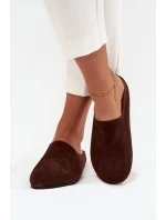 Dámské pantofle na platformě – čokoládové Sylviane Dámské pantofle na platformě – čokoládové Sylviane