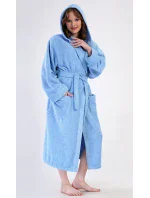 Dámský župan dlouhý s kapucí Modrásek